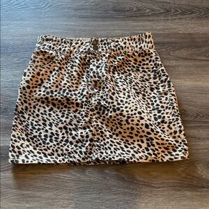 Billabong Leopard Print Mini Skirt – Y2K Animal Print Skirt – Size 29